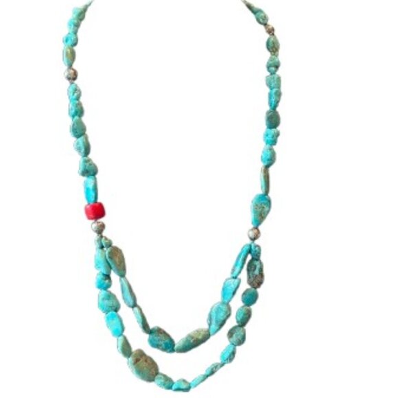 Genuine Raw/Nugget Turquoise Necklace - LNC - Picture 6 of 6